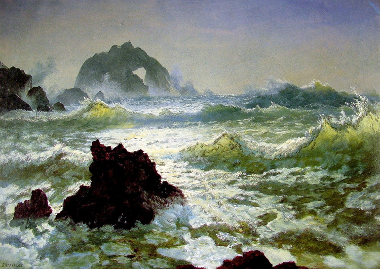 Albert Bierstadt Oil Painting Seal Rock, California - Click Image to Close